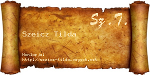 Szeicz Tilda névjegykártya